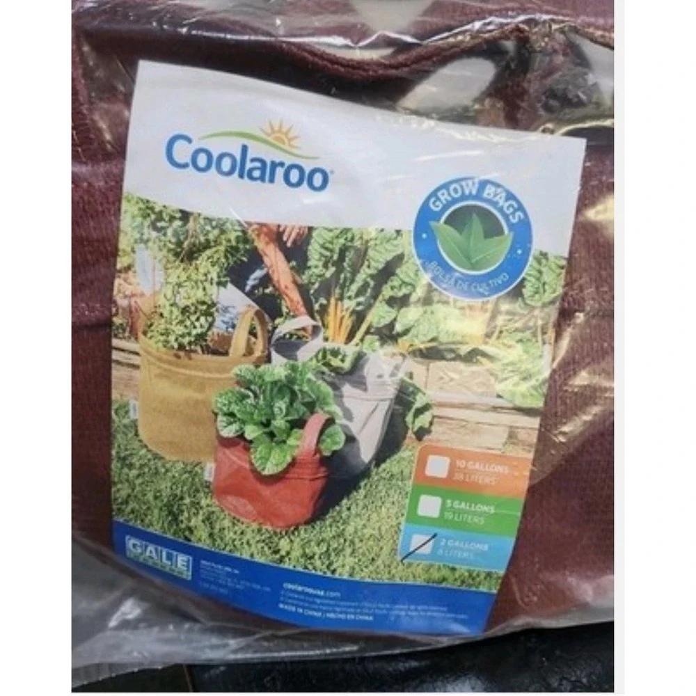 2-Pack 2 Gallon Heavy‎ Duty Fabric Grow Bags with Handles BRICK RED Color